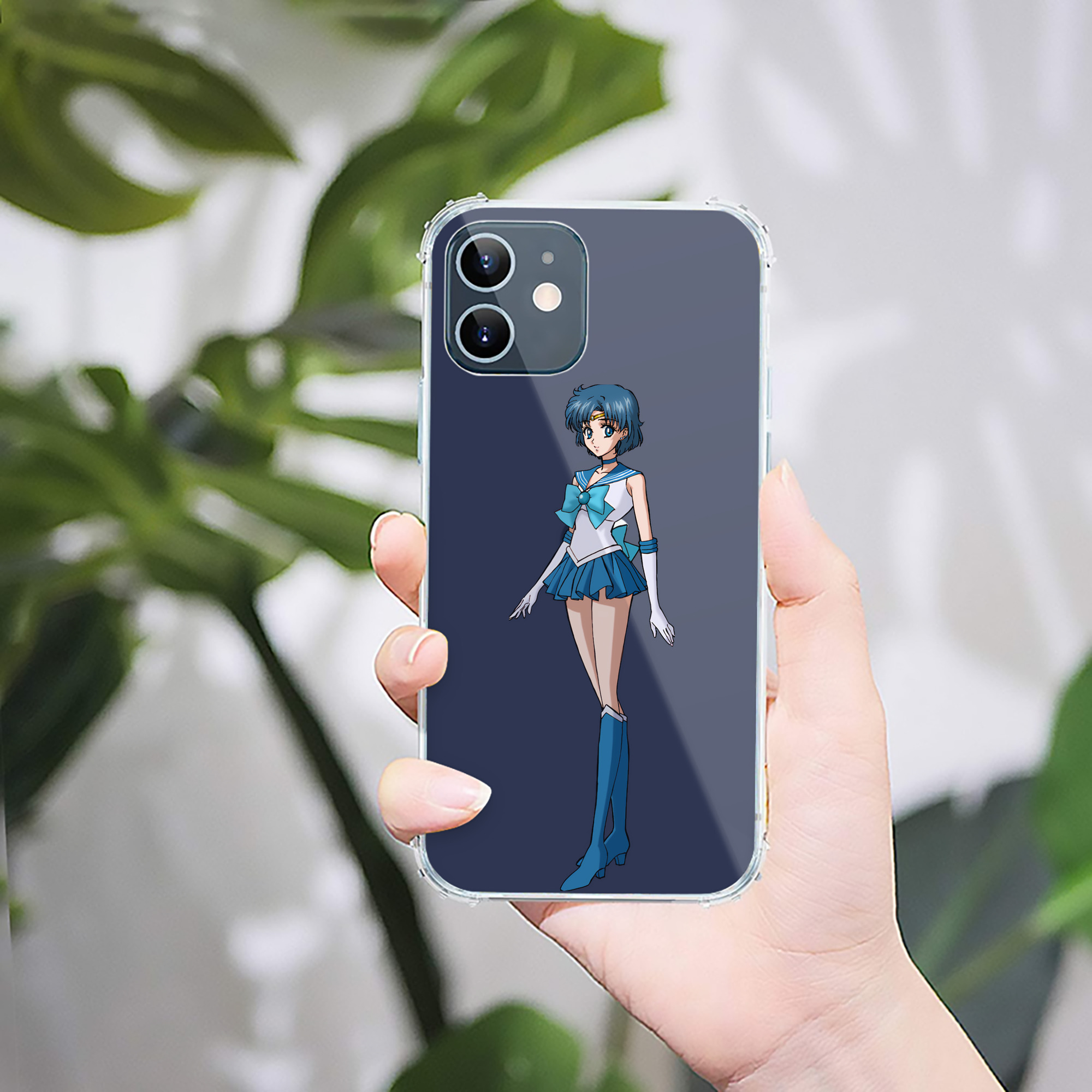 （画像用） 美少女戦士セーラームーン 水野 亜美 みずの あみ Sailor Moon Mizuno Ami 【iPhone 12シリーズ対応】透明スマホケース（クリアソフトケース）